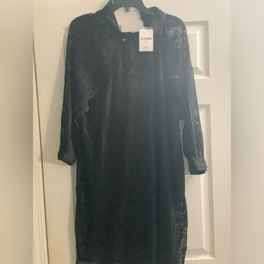 Forever 21 Black lace overlay slip dress
